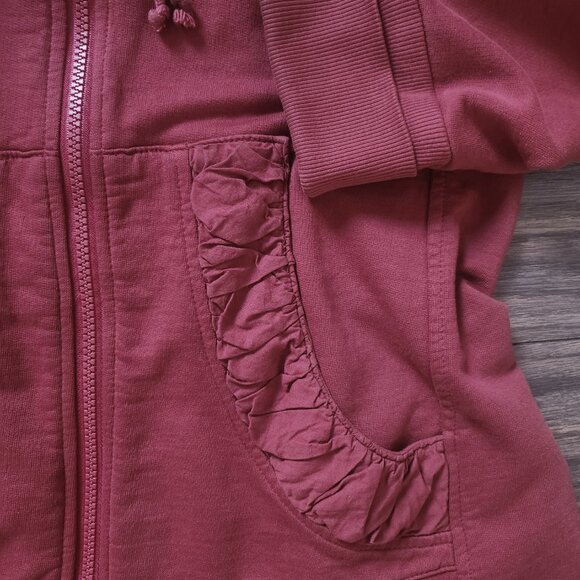 Prairie Underground Women's Long Cloak Hoodie Coatigan Size L Red - Picture 6 of 8